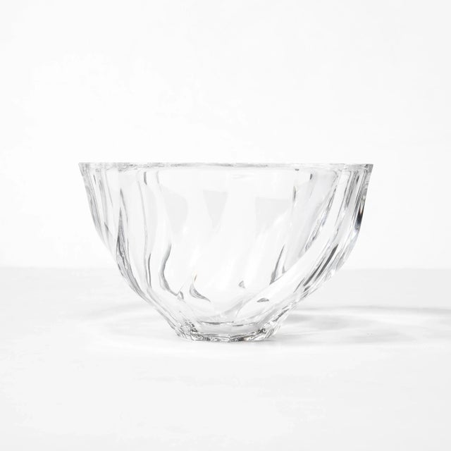 Mid-Century Modernist Spiral Form Crystal Bowl by Orrefors For Sale - Image 10 of 12