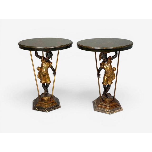 18th/19th C. Italian, Venetian Blackamoor Gueridons, Opposing Figures, Marble For Sale - Image 4 of 18