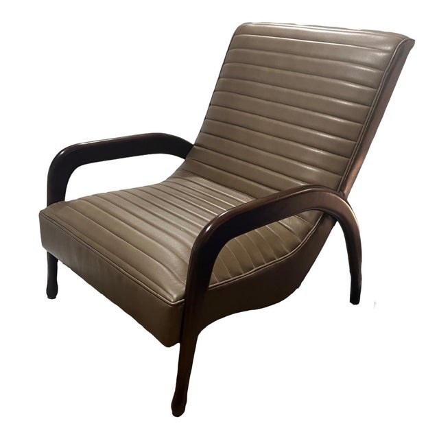 2000 - 2009 2000s Hancock & Moore Mid-Century Style Leather Chair For Sale - Image 5 of 5