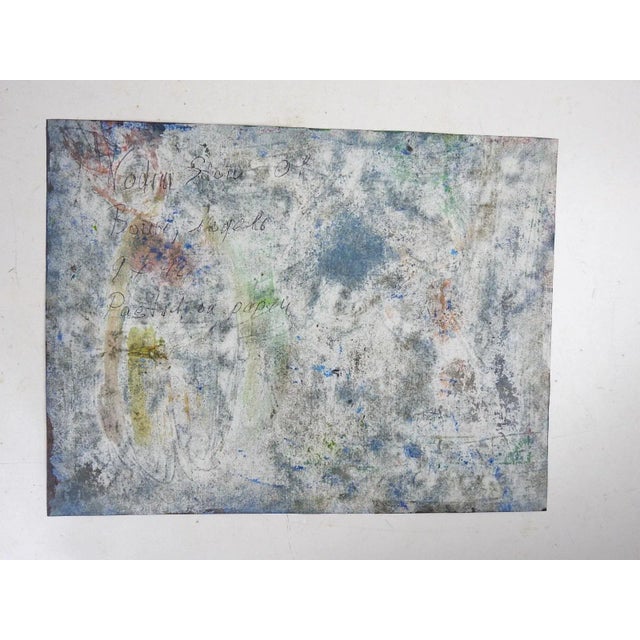 Late 20th Century Abstract Figure Pastel Painting For Sale - Image 4 of 4