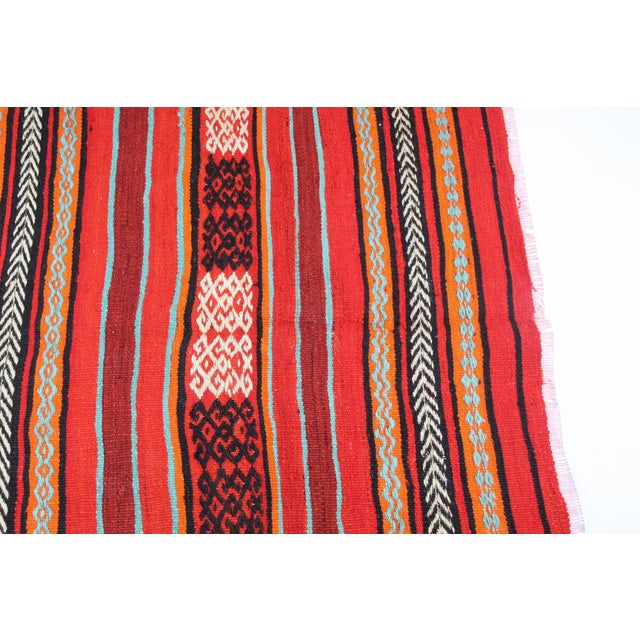 1970s Handmade Tribal Vivid Tones Kilim Rug - 7'10x4' For Sale - Image 9 of 13