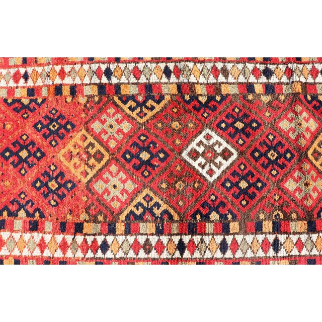 Vintage Turkish Oushak Runner With Medallions in Red and Multi Colors 2'10 X 14'0 For Sale In Atlanta - Image 6 of 10
