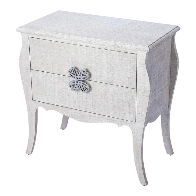 Distressed Silver White Accent Chest of Drawers For Sale