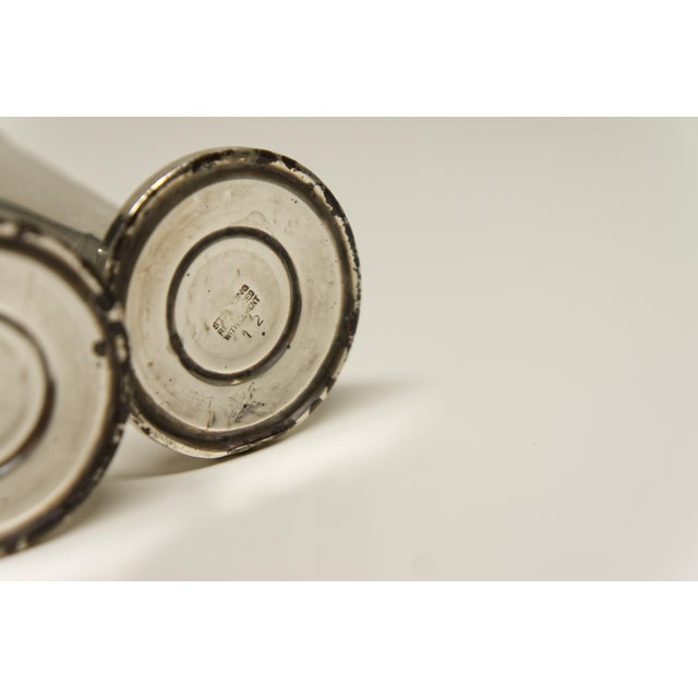 Silver Monogramed "M" Weighted Sterling Silver Salt and Pepper Shakers For Sale - Image 8 of 8