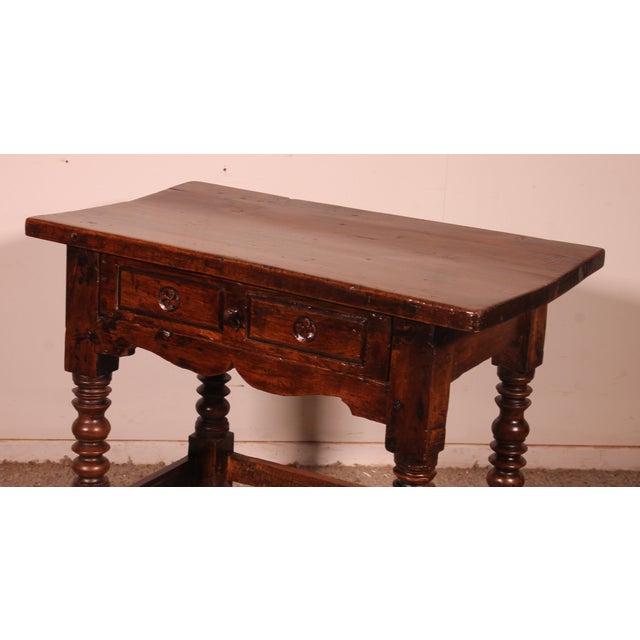 Antique Spanish Walnut Table, 1600s For Sale - Image 9 of 11
