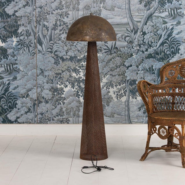 Mid 20th Century Mid Century Modern French Rigitulle Tole Floor Lamp in the Manner of Mathieu Matégot For Sale - Image 12 of 13