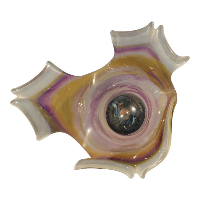 Decorative Hand Blown Glass Bowl For Sale