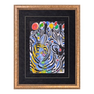 Jiang Tiefeng, Colorful Spirit, Original Mixed Media on Handmade Paper, 28.75 X 22.75 In. Framed For Sale