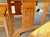 Mid-Century Modern VTG Solid Wood Asian Motif Table and 6 Chairs With Orig Upholstery For Sale - Image 3 of 6