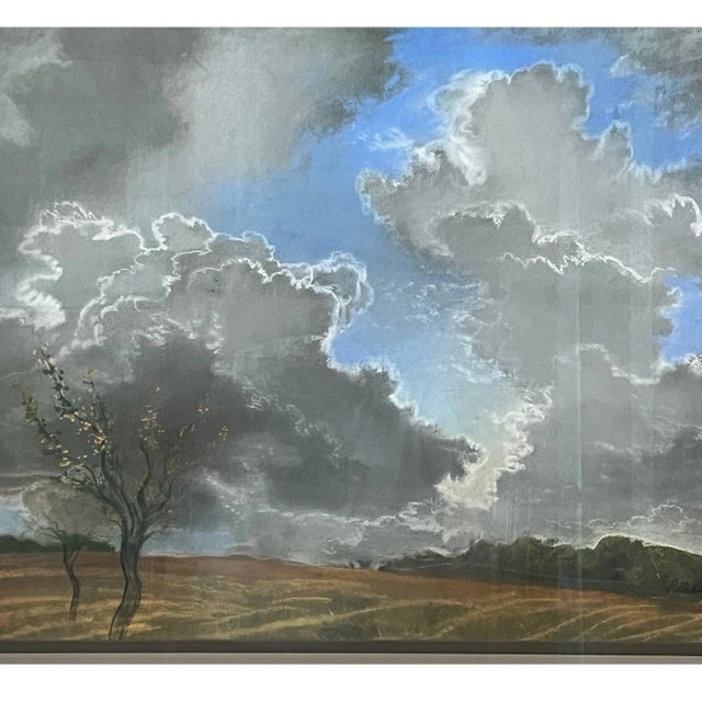 Contemporary Late 20th Century David Palladini Original Landscape Painting - Dramatic Clouds & Trees 34x28 For Sale - Image 3 of 7