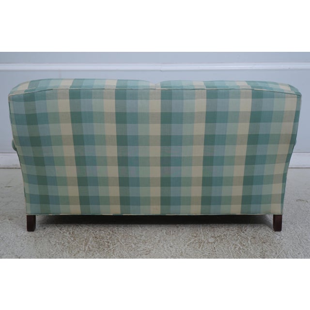 Country Checkered Plaid Upholstered Loveseat Sofa For Sale - Image 16 of 18