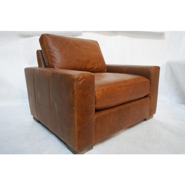 Restoration Hardware Maxwell Leather Chair by Restoration Hardware For Sale - Image 4 of 17