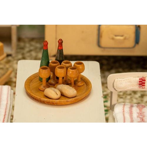 Vintage German Miniature Dollhouse Kitchen Interior with Accessories, 1930s For Sale - Image 10 of 18