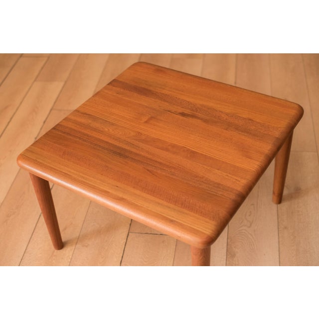 Coffee Danish Modern Solid Teak Square Coffee End Table by Glostrup For Sale - Image 8 of 16