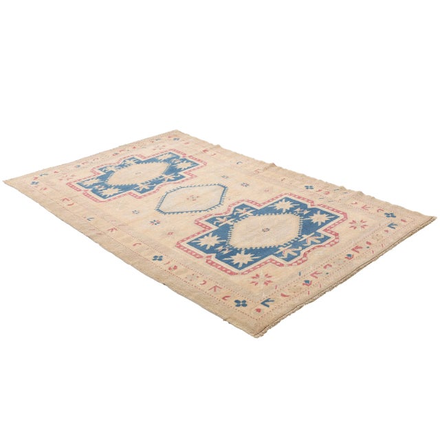 Mid 20th Century Vintage Caucasian Wool Rug For Sale - Image 4 of 7