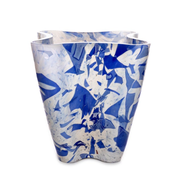 Not Yet Made - Made To Order Stories of Italy Nougat Blue Bucket Vase For Sale - Image 5 of 5