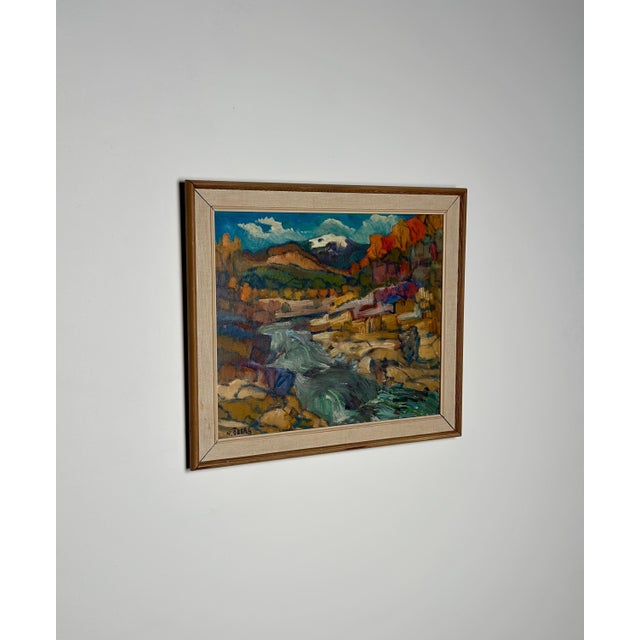 Mid-Century Modern Nils Öberg, Autumn, Offerdalsfjällen Jämtland, 1960s, Oil on Canvas, Framed For Sale - Image 3 of 16