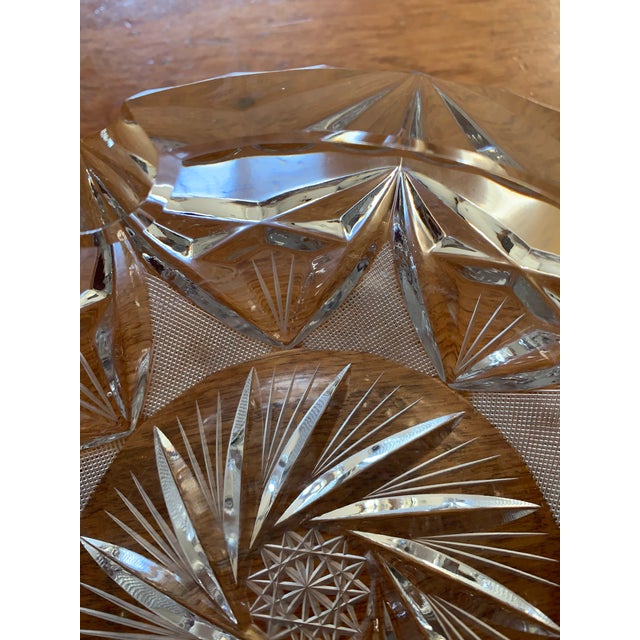Mid 20th Century Crystal Ashtray Starburst Design Heavy For Sale - Image 5 of 8