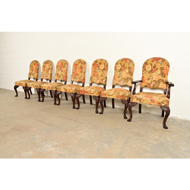 Berkey & Gay Antique Chippendale Carved Walnut Dining Chairs, Circa 1920s For Sale - Image 15 of 15