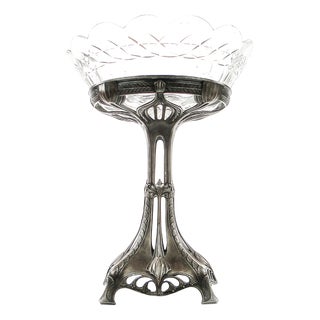 Art Nouveau Crystal Bowl on Stand from WMF, 1890s For Sale