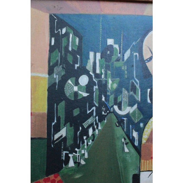 Paint 1960s Béla Kádár (Attr.) — Modernist Figural Composition With Reclining Nude and Cat For Sale - Image 7 of 14