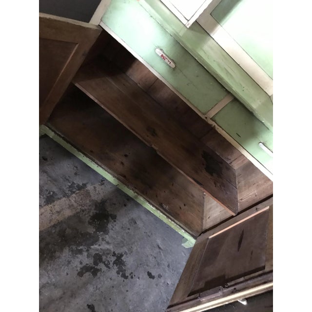 Vintage Glass & Painted Wood Kitchen Cupboard, 1930s For Sale - Image 4 of 12