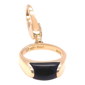 Bvlgari Rare 18ct Yellow Gold Tronchetto Onyx Charm Pendant 2.74g