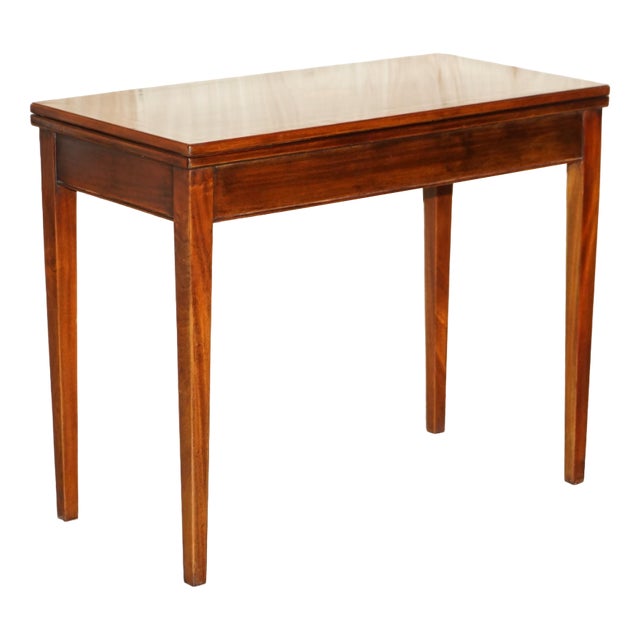 Antique Sheraton Burr & Burl Walnut Card Games Table with Satinwood Detail For Sale