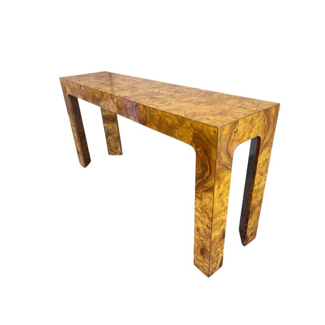 Vintage U-Legged Burl Wood Console Table For Sale In Naples, FL - Image 6 of 12