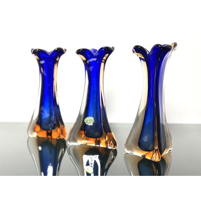 Mid-Century Modern Vintage Murano Glass Vases, 1960s, Set of 3 For Sale - Image 3 of 8