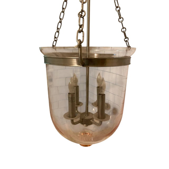 English Hudson Valley Lighting Large 4 Light “Hampton” Pink Pendant Lantern For Sale - Image 3 of 3