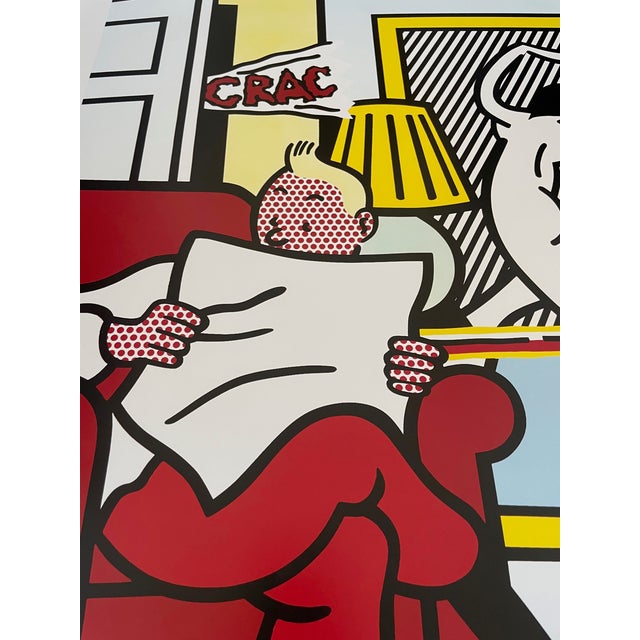 1990s Roy Lichtenstein, Tintin Reading Exhibition Poster For Sale - Image 9 of 10