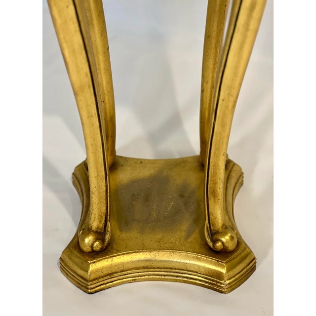 20th Century Regency Gilt Wood Marble Top Pedestal or Plant Stand For Sale - Image 9 of 12