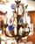 Early 20th Century French Gilt Tole Three-Light Chandelier With Glass Flowers For Sale In Dallas - Image 6 of 10