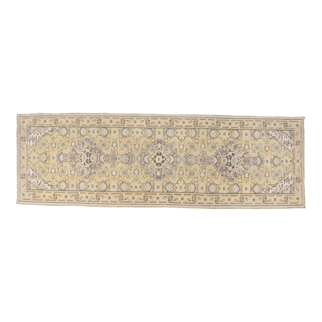 Antique Hallway Oushak Runner Rug For Sale