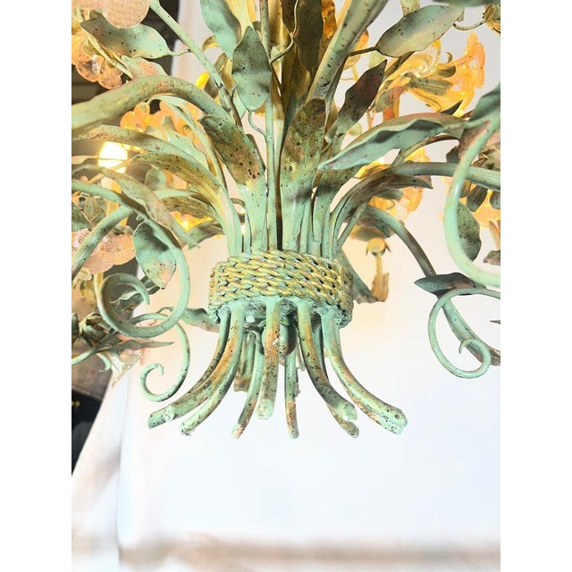 Murano Glass Flowers Chandelier, 1990 For Sale - Image 9 of 15