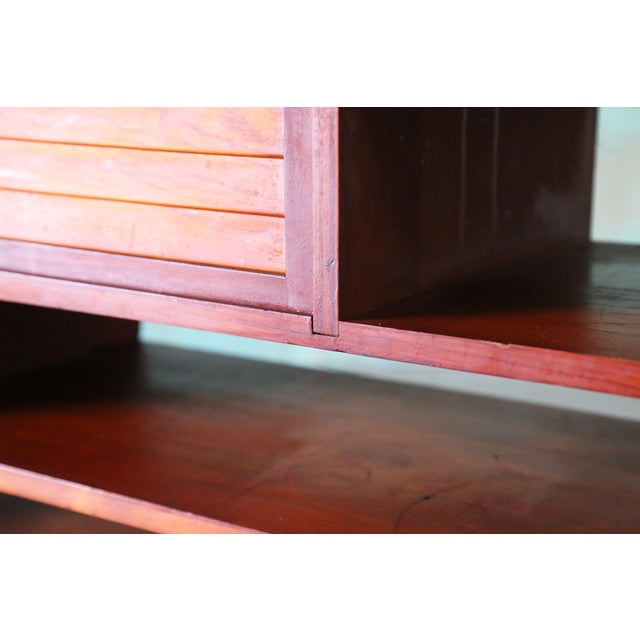 1970s Studio Made Double Sided Console Tables in Pine With Louvered Doors - A Pair For Sale - Image 10 of 13