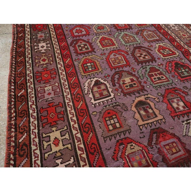 Tribal Galerie Shabab Collection Early 20th Century Handmade Caucasian Shirvan Small Accent Rug For Sale - Image 3 of 8