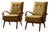 Bentwood Armchairs in Beige and Yellow Upholstery by Jaroslav Šmídek, Czechoslovakia, 1950s, Set of 2 For Sale