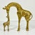 Hollywood Regency 1960s Vintage Hollywood Regency Boho Chic Brass Giraffe With Calf Sculpture - Set of 2 For Sale - Image 3 of 15