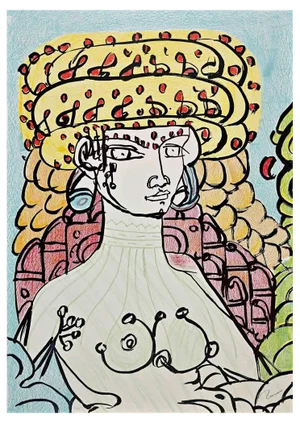 Tono Zancanaro, Poppea II, 1981, Lithograph