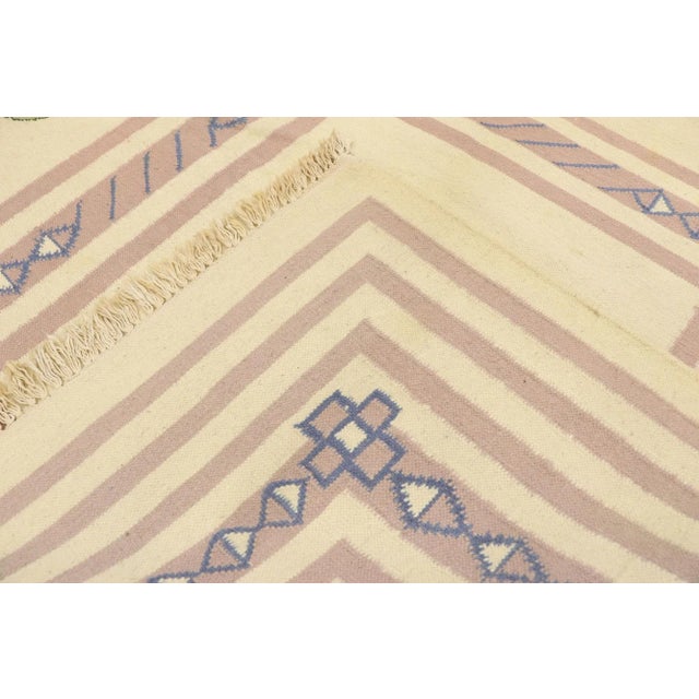 Late 20th Century Vintage Oltenian Romanian Floral Kilim Rug - 09'03 X 11'08 For Sale - Image 5 of 10