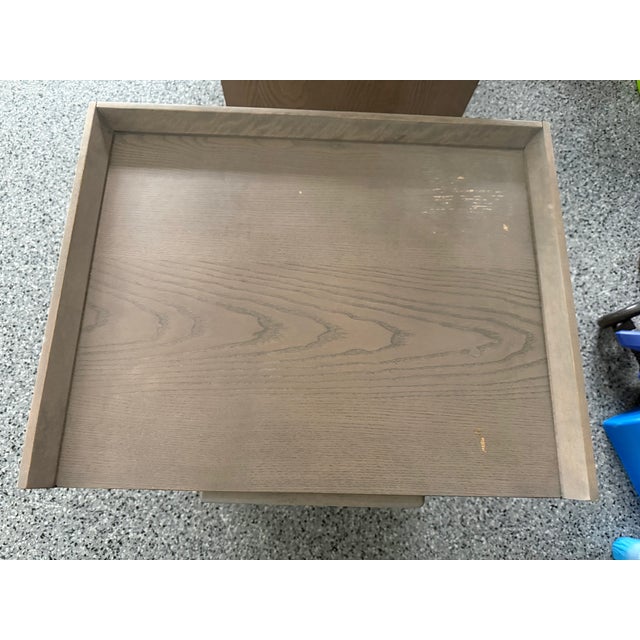 Crate and Barrel Stone Grey Nightstand For Sale In New York - Image 6 of 13