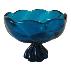 Vintage Turquoise Blue Compote