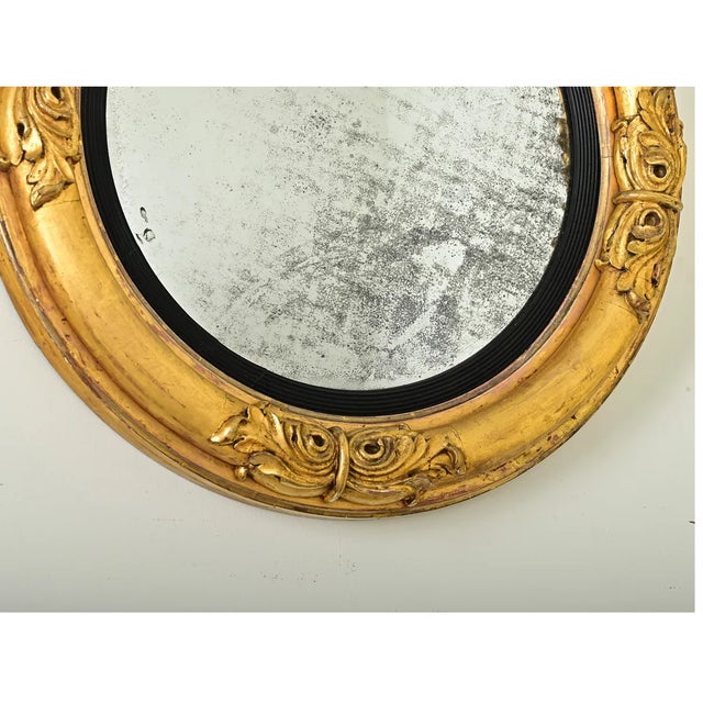 English English 19th Century Giltwood Convex Mirror For Sale - Image 3 of 11