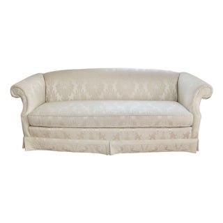 Sherrill Furniture Tuxedo Sofa in Ivory Damask For Sale
