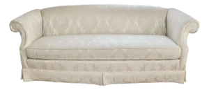Sherrill Furniture Tuxedo Sofa in Ivory Damask