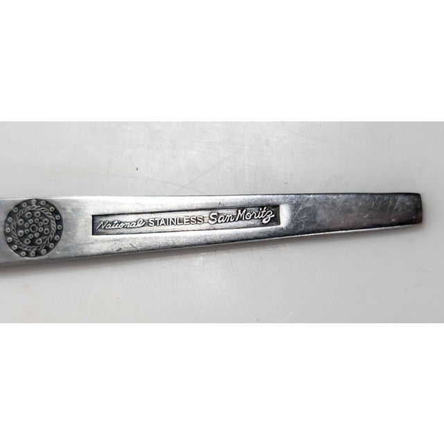 Mid-Century Modernist 38 Piece Stainless Steel Flatware Set in San Moritz for National For Sale - Image 17 of 18