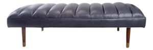 Arteriors Christophe Indigo Leather Refinery Bench