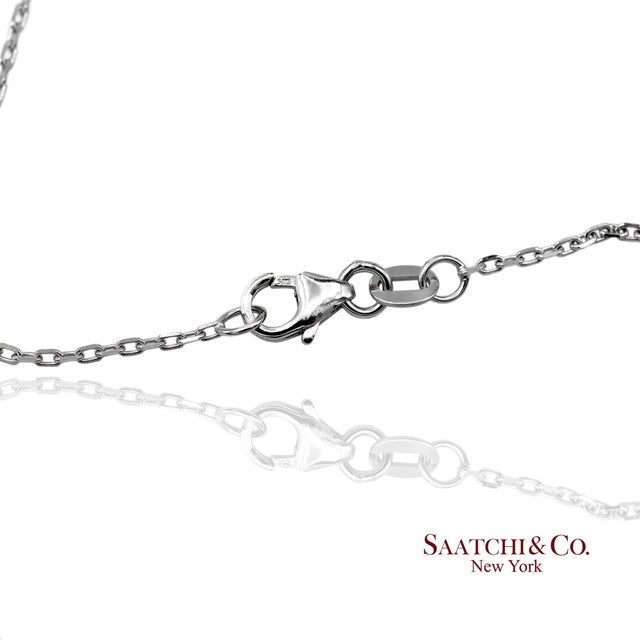 Metal 14k(585) White Gold Natural Diamond Butterfly Pendant Necklace With Chain For Sale - Image 7 of 12